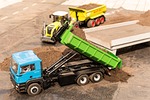tractor, excavator, miniature, toy, toy car, construction site, sand, vehicle, transport, retro, spielzeug, kinderspielzeug, lastwagen, fahrzeug, anhänger, draußen